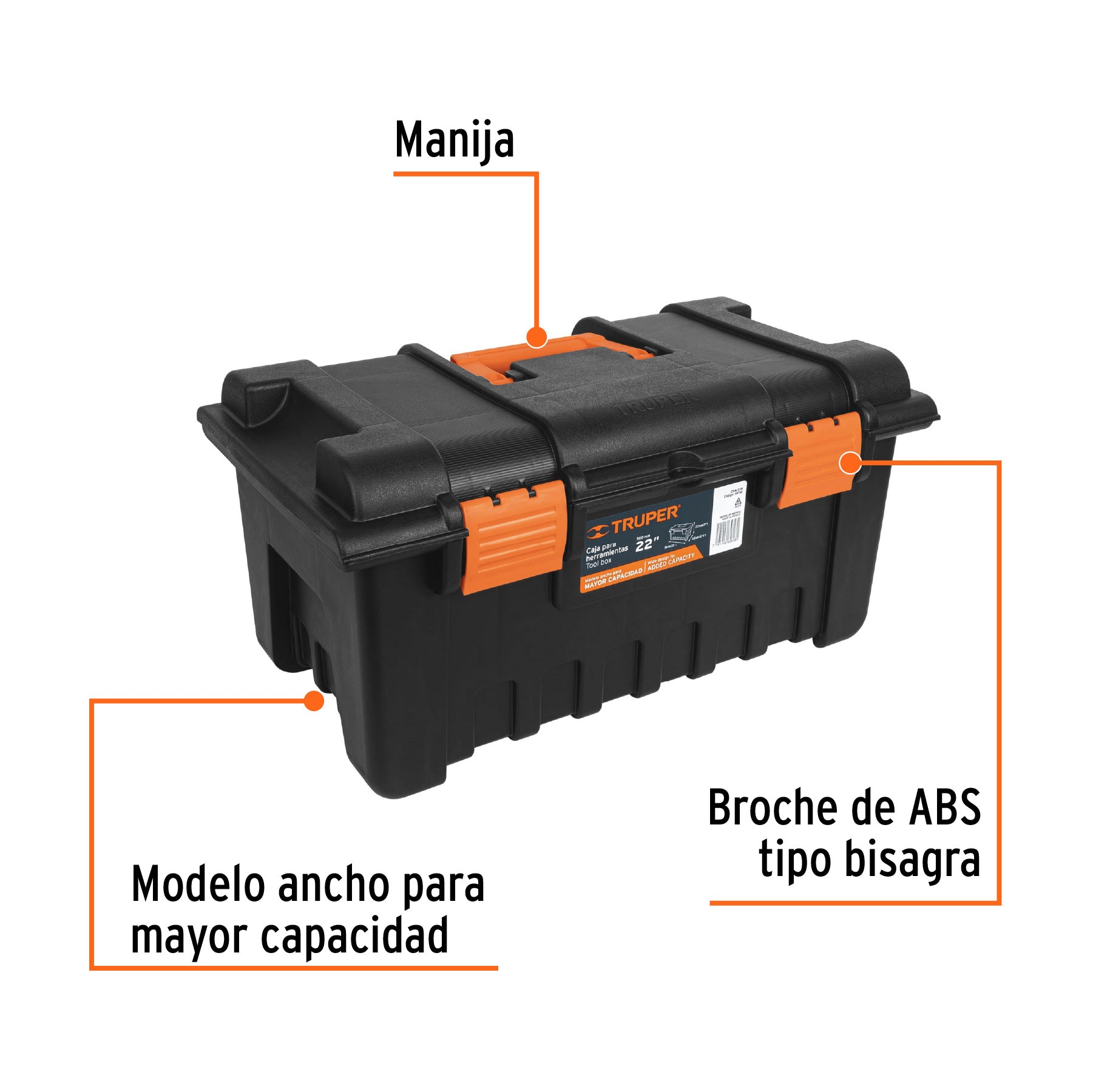 Caja para herramienta de 19" sin compartimentos.