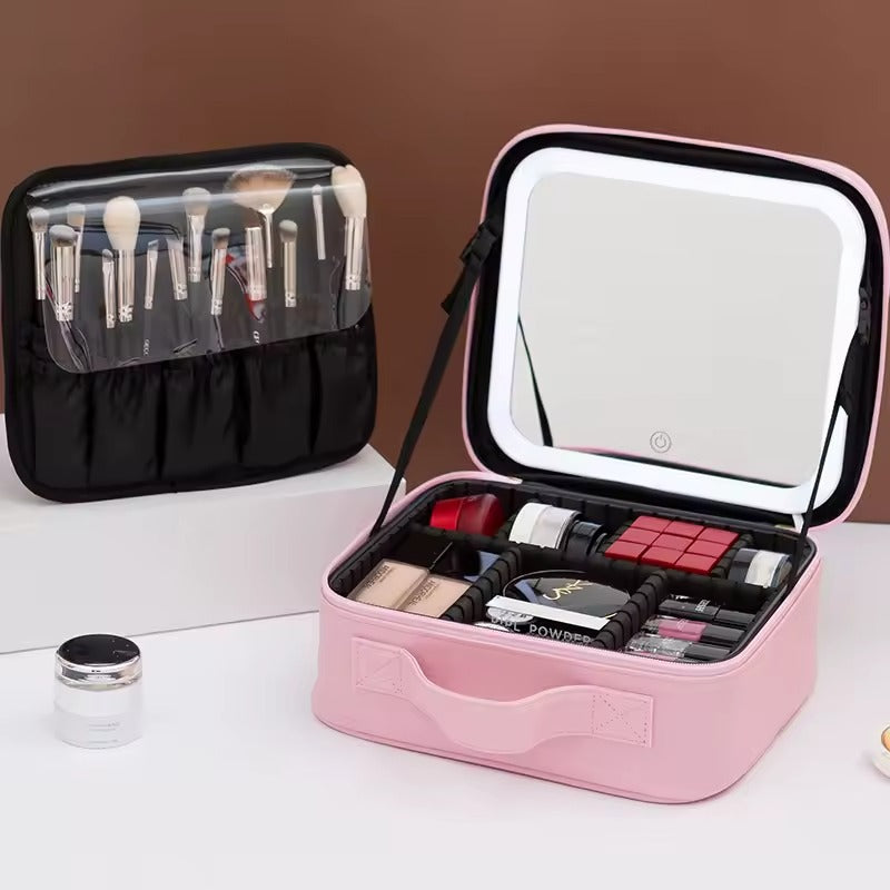 Cosmetiquera de Maquillaje con Espejo de Luz Led